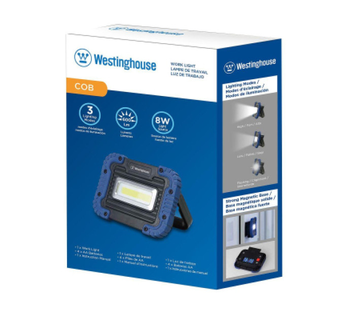 Westinghouse Ліхтар Westinghouse 8W COB LED WF56 + 4 x AA LR6 в комплекті (WF56-4LR6CB)