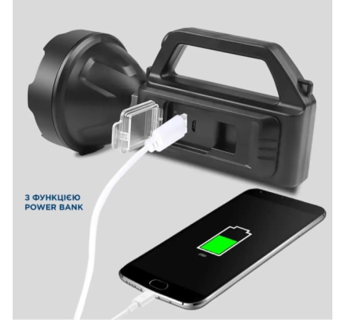 Quantum Ліхтар Quantum Tracker 3W LED+COB з функцією Power Bank (QM-FL1063)
