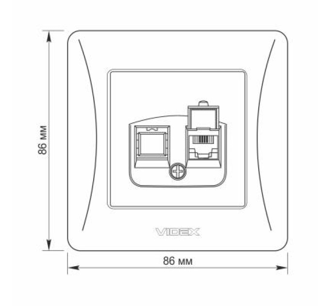 Videx Телефонна розетка Videx BINERA CAT3 (VF-BNSK1TF3-W)