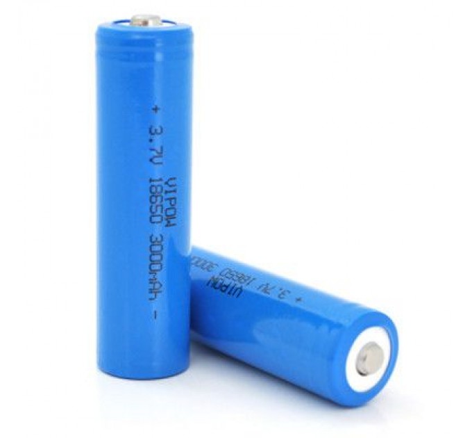 Vipow Акумулятор 18650 3000mAh, TipTop, 3.7V, Blue Vipow (ICR18650-3000mAhTT)