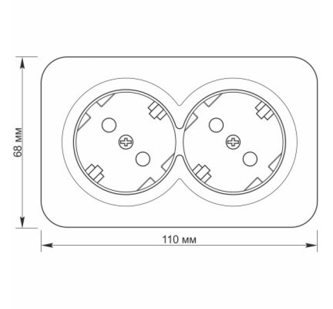 Videx Розетка Videx BINERA IP20 зовнішня 2ая із заземленням біла (VF-BNS22G-W)