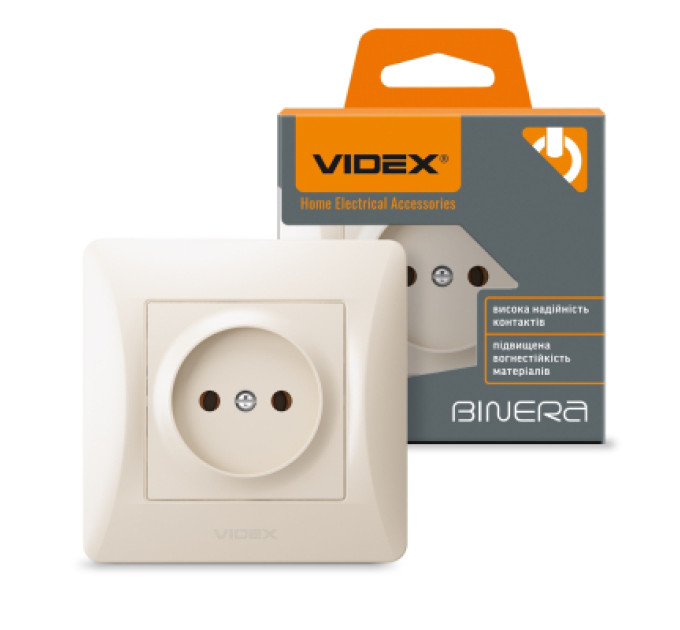 Videx Розетка Videx BINERA 1ая кремова (VF-BNSK1-CR)