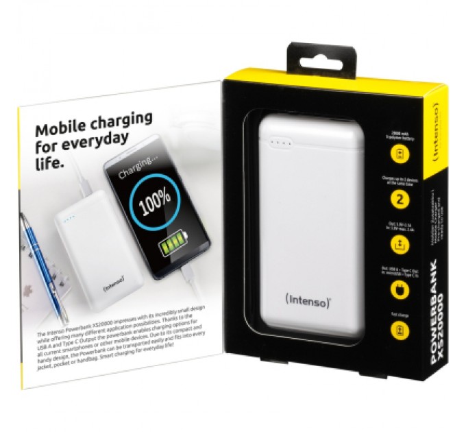 Intenso Батарея універсальна Intenso XS20000 20000mAh, USB Type-C USB-A, 5V, 3.1A, white (7313552)