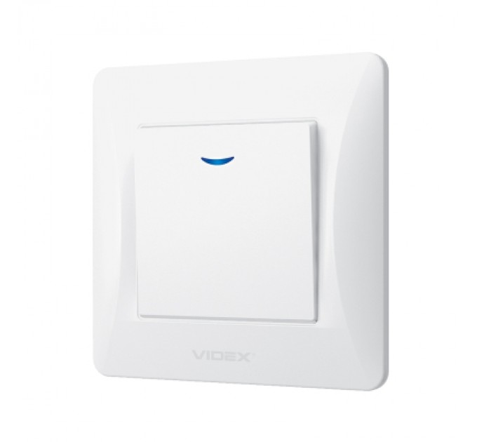Videx Вимикач Videx BINERA 1кл з підсвічуванням білий (VF-BNSW1L-W)