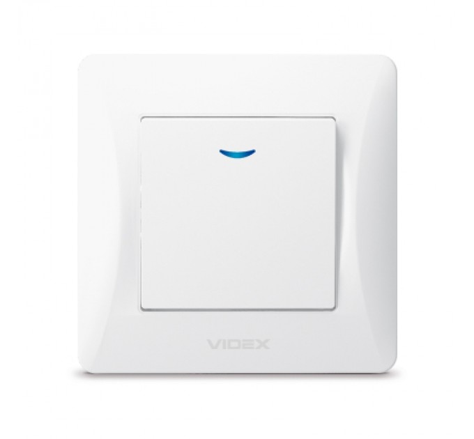 Videx Вимикач Videx BINERA 1кл з підсвічуванням білий (VF-BNSW1L-W)