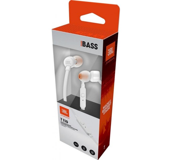 JBL Гарнитура JBL T110 White (JBLT110WHT)