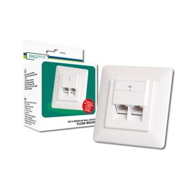 Assmann Комп'ютерна розетка Digitus 2xRJ45 UTP, для прихованої проводки (DN-9001-N)