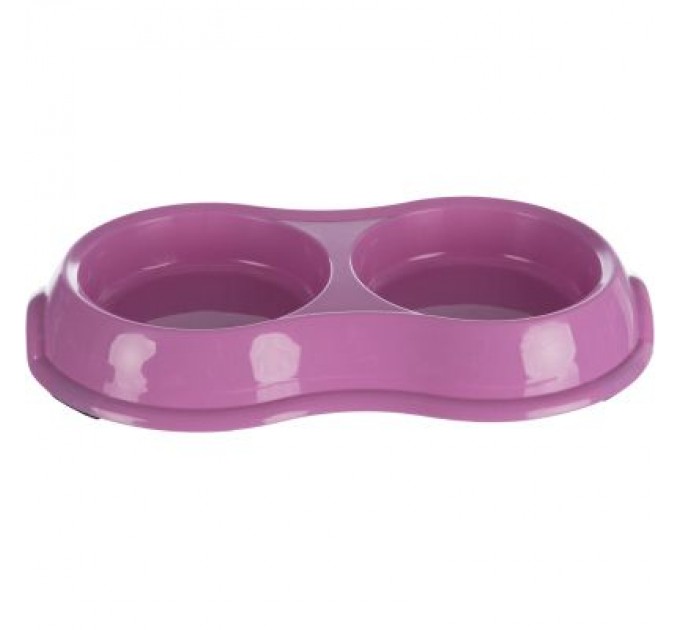 Trixie Посуд для котів Trixie Миска подвійна пластикова 2х200 мл/11 см (кольори в асортименті) (4011905249858)