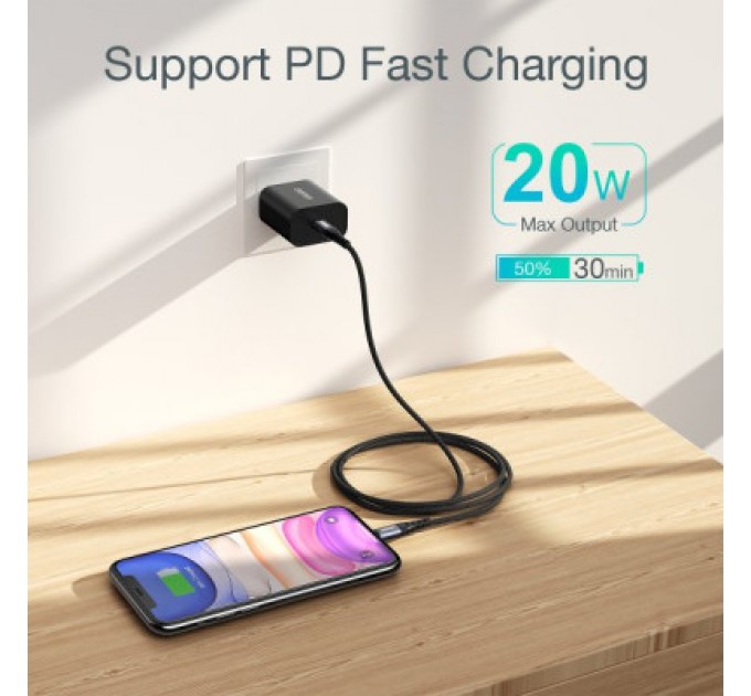 Choetech Дата кабель USB-C to Lightning 2.0m MFI Choetech (IP0041-BK)