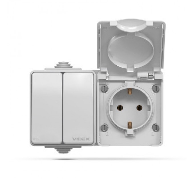 Videx Розетка Videx BINERA IP65 зовнішня 1ая із заземленням (BINERA IP65 наружная 1ая с заземлением)