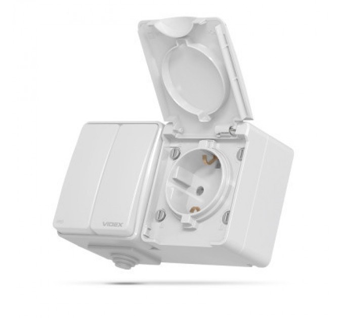 Videx Розетка Videx BINERA IP65 зовнішня 1ая із заземленням (BINERA IP65 наружная 1ая с заземлением)
