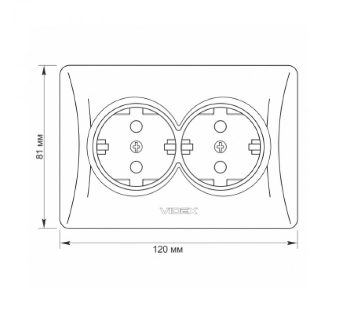 Videx Розетка Videx BINERA 2ая із заземленням (VF-BNSK2G-W)