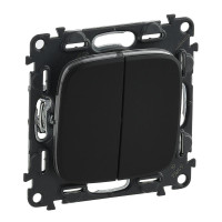 Вимикач Legrand Furniture 2-х клавішний автоматичні клеми антрацит (752915)