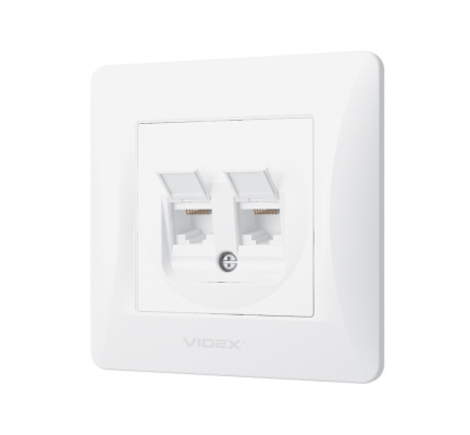Videx Комп'ютерна розетка Videx BINERA CAT6+CAT6 (VF-BNSK2PC6-W)