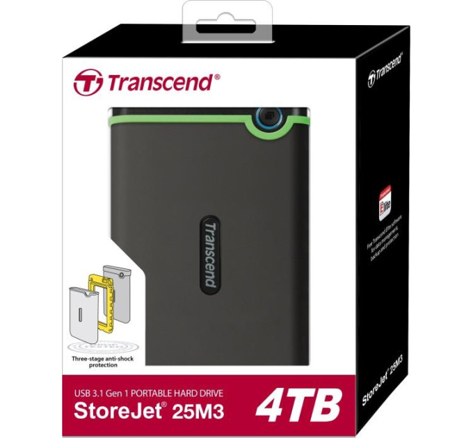 Transcend Зовнішній жорсткий диск 2.5" 4TB Transcend (TS4TSJ25M3S)