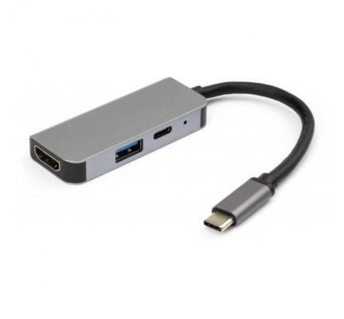 Концентратор Vinga Type-C to 4K HDMI+USB3.0+PD aluminium (VCPHTC3AL)