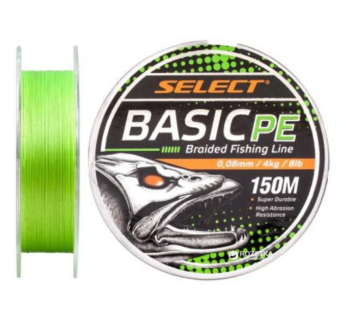 Select Шнур Select Basic PE 150m Light Green 0.08mm 8lb/4kg (1870.18.11)