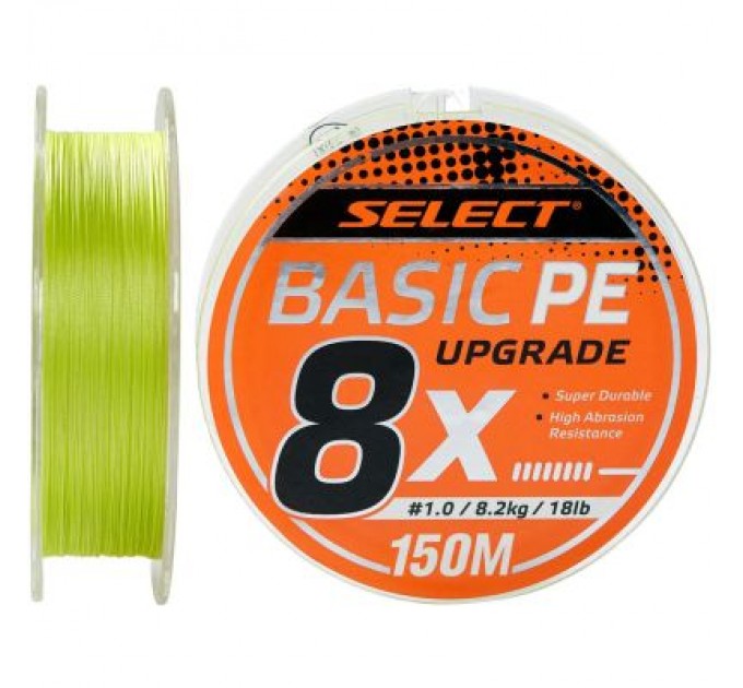 Select Шнур Select Basic PE 8x 150m Light Green 1.5/0.18mm 22lb/10kg (1870.31.41)