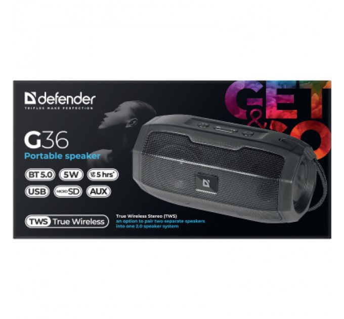Defender Акустична система Defender G36 5Вт FM/microSD/USB Black (65036)