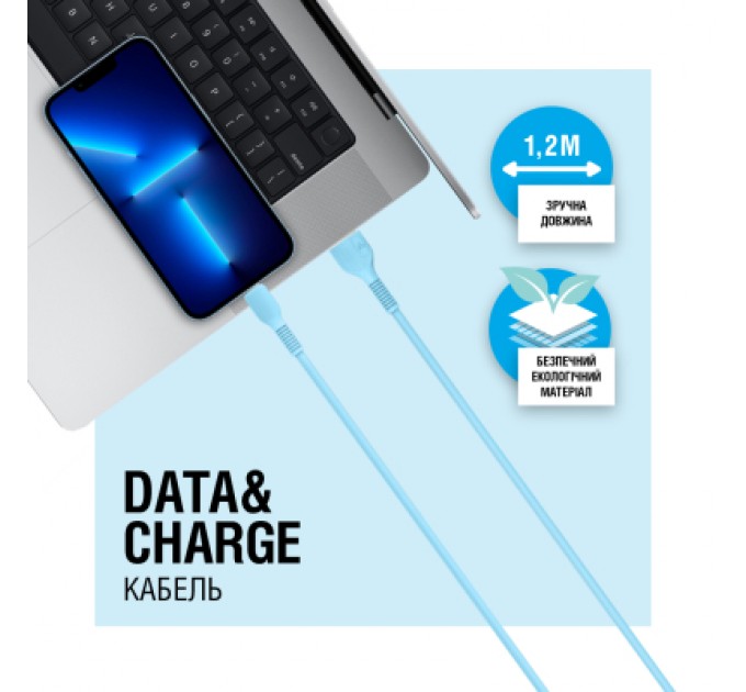 ACCLAB Дата кабель USB 2.0 AM to Lightning 1.2m AL-CBCOLOR-L1BL Blue ACCLAB (1283126518188)