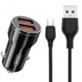 XO Зарядний пристрій XO CC48 Smart Metal 2USB + cable MicroUSB (XO-CC48m-BK)
