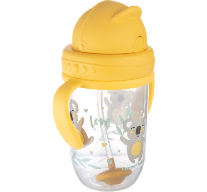 Canpol babies Поїльник-непроливайка Canpol babies Exotic Animals з трубочкою і обтяжувачем 270 мл Жовта (56/606_yel)