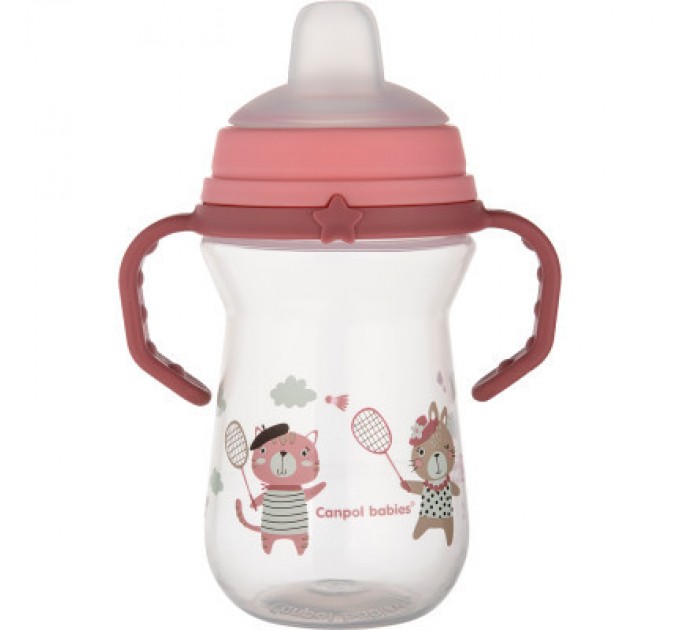 Canpol babies Поїльник-непроливайка Canpol babies Bonjour Paris з силіконовим носиком FirstCup 250 мл Рожева (56/613_pin)