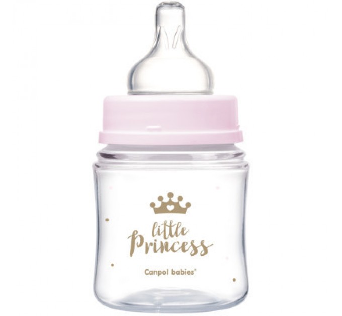 Canpol babies Пляшечка для годування Canpol babies Royal Baby з широким отвором 120 мл Рожева (35/233_pin)