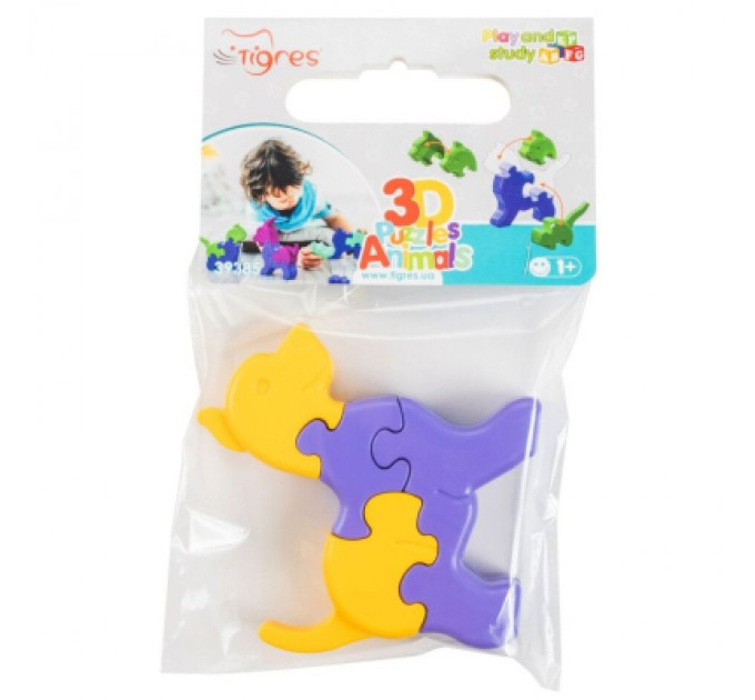 Tigres Розвиваюча іграшка Tigres 3D пазли Тваринки - 1 шт, жовтий (39385)