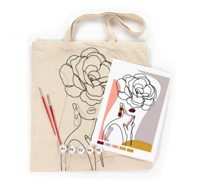 Rosa Набір для творчості Rosa Talent екосумка-розмальовка, Floral Girl А3 38х42см (4823098541202)