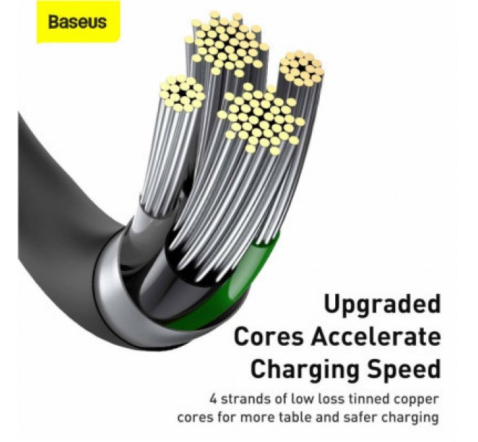 Baseus Дата кабель USB 2.0 AM to Lightning 1.0m 2.4A Superior Series Black Baseus (CALYS-A01)
