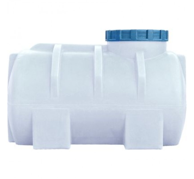 Пласт Бак Ємність для води Пласт Бак горизонтальна харчова 250 л біла (763)