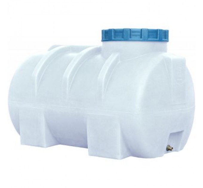 Пласт Бак Ємність для води Пласт Бак горизонтальна харчова 250 л біла (763)