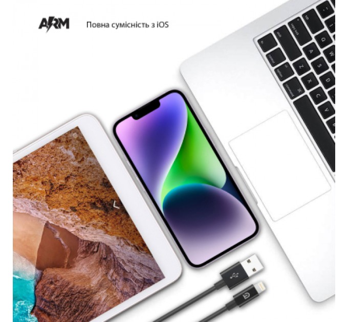 Armorstandart Дата кабель USB 2.0 AM to Lightning 1.2m AMD818BL black Armorstandart (ARM64373)
