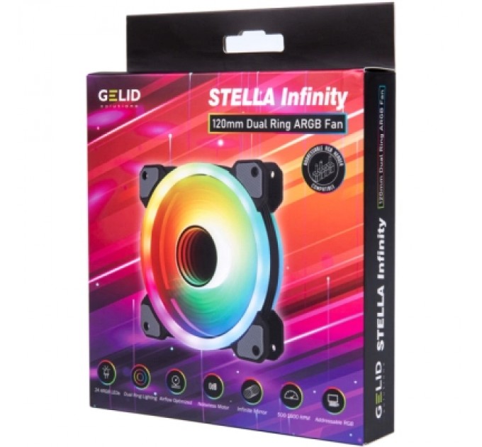 Gelid Solutions Кулер до корпусу Gelid Solutions Stella ARGB 120mm (FN-STELLA-03)