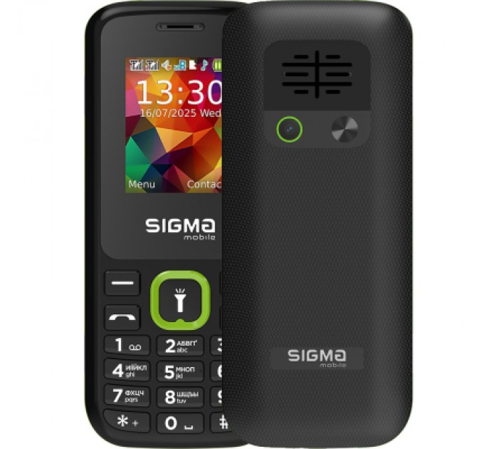 Sigma Мобільний телефон Sigma X-style 171 MINI Track Black-Green (4827798813720)