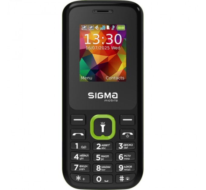Sigma Мобільний телефон Sigma X-style 171 MINI Track Black-Green (4827798813720)