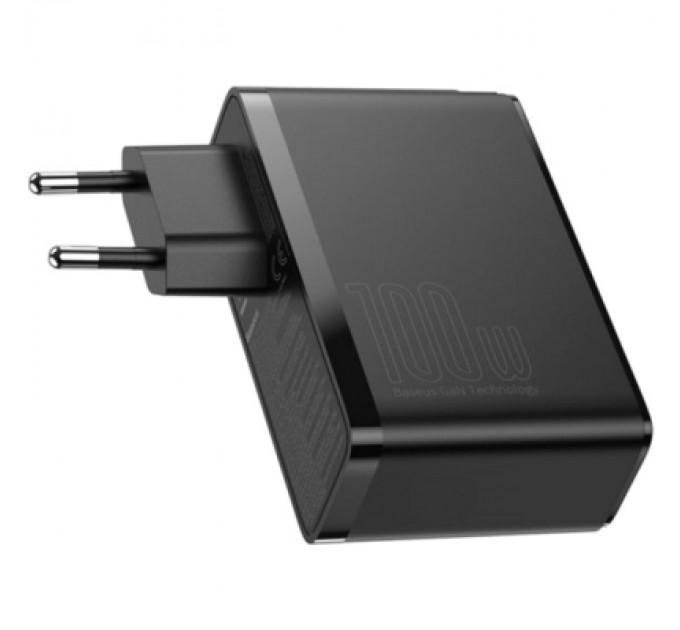 Baseus Зарядний пристрій Baseus 2xUSB 100W GaN (2xUSB-C+2xUSB-A) black (CCGAN2P-L01)