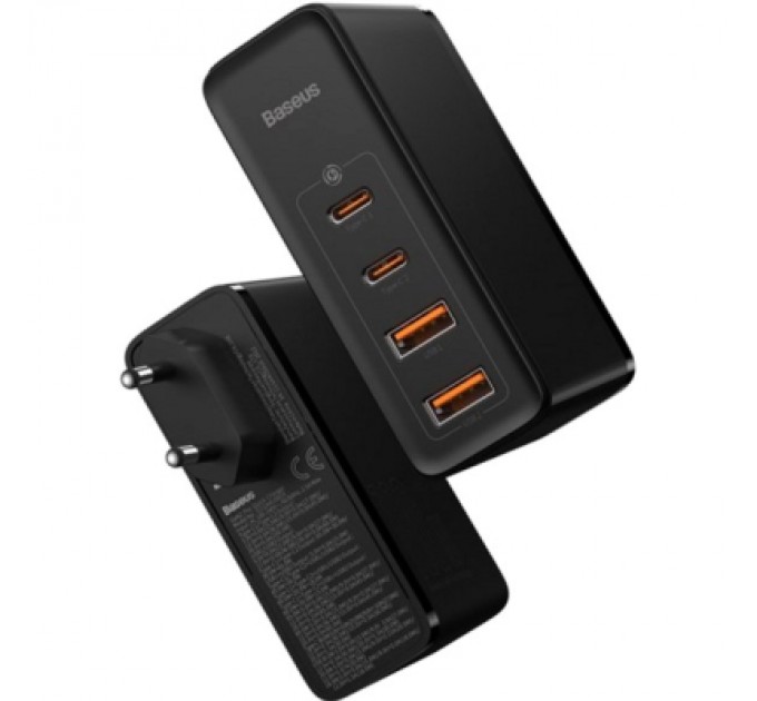 Baseus Зарядний пристрій Baseus 2xUSB 100W GaN (2xUSB-C+2xUSB-A) black (CCGAN2P-L01)
