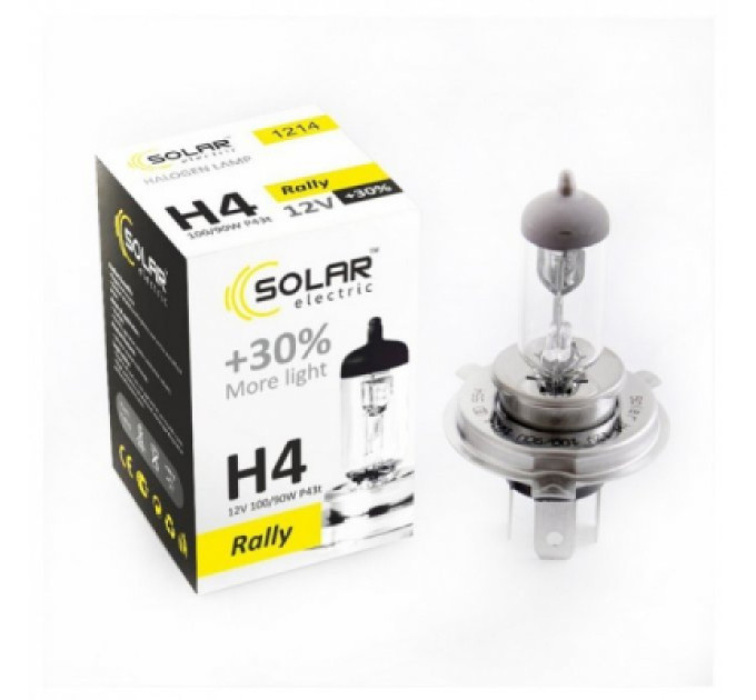 SOLAR Автолампа SOLAR H4 12V 100/90W P43t-38 Starlight+30 (1214)