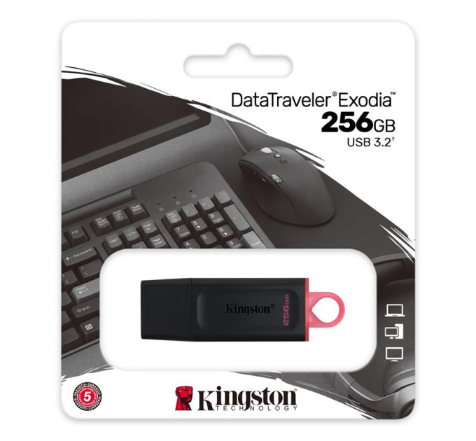 Kingston USB флеш накопичувач Kingston 256GB DataTraveler Exodia Black/Pink USB 3.2 (DTX/256GB)