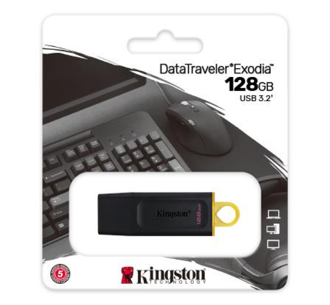 Kingston USB флеш накопичувач Kingston 128GB DT Exodia Black/Yellow USB 3.2 (DTX/128GB)