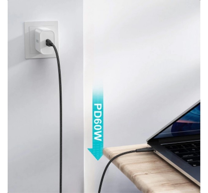 Choetech Дата кабель USB-C to USB-C 1.2m USB 2.0 60W Choetech (XCC-1003)