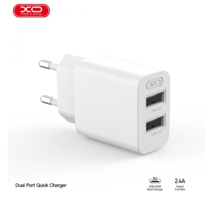 XO Зарядний пристрій XO 2xUSB QC3.0 (XO-QC09)
