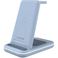 Зарядний пристрій Canyon WS-304 Foldable 3in1 Wireless charger Blue (CNS-WCS304BL)