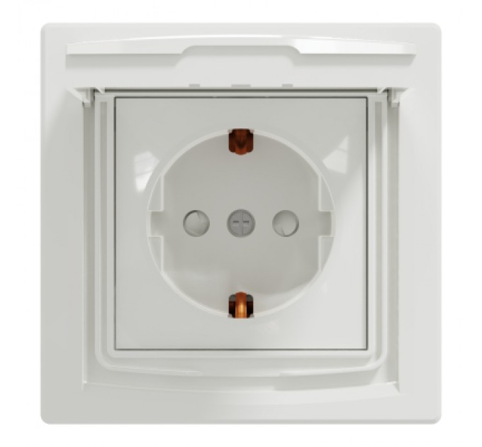 Schneider Electric Розетка Schneider Electric ASFORA з кришкою IP44, біла (EPH3100321)