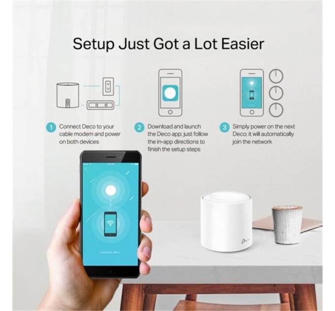 TP-Link WiFi Mesh система TP-Link Deco X20(1-pack) (AX1800 1xGE LAN 1xGE WAN MU-MIMO OFDMA MESH)