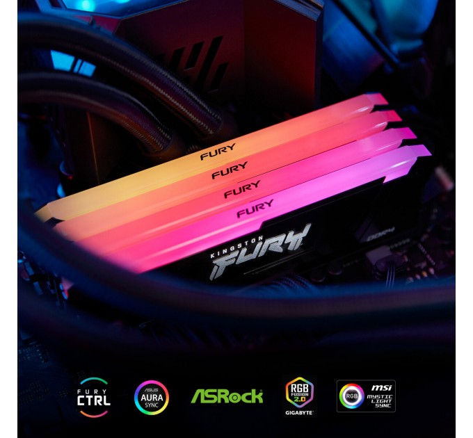 Kingston Модуль пам`яті DDR4 16GB/3200 Kingston Fury Beast RGB (KF432C16BB12A/16WP)