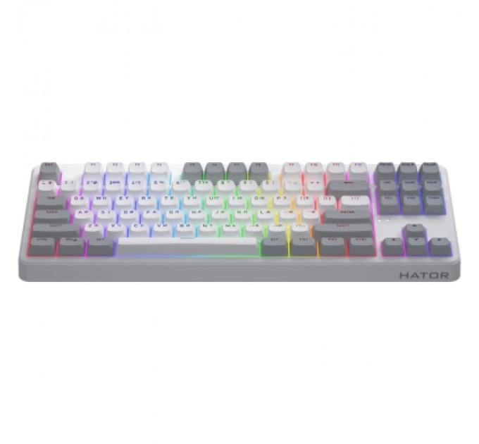 Hator Клавіатура Hator Rockfall 3 Mecha TKL QMK/VIA Orange Wireless White (HTK851UA)