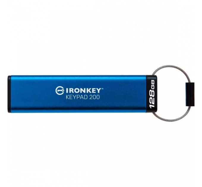 Kingston Флеш-накопичувач USB3.2 128GB Kingston IronKey Keypad 200 Type-C Blue (IKKP200C/128GB)
